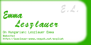 emma leszlauer business card